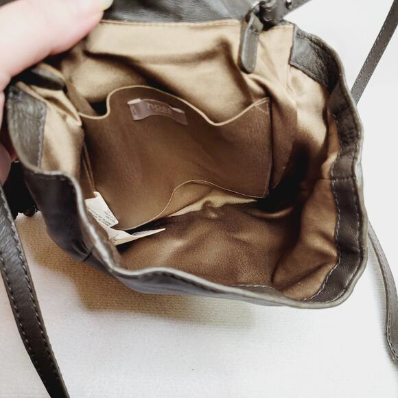 Hoss Intropia brown leather beaded and metal sequined cross body bag - Picture 10 of 16